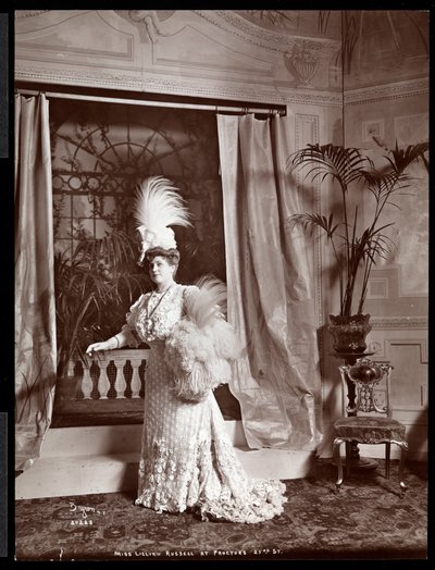 Lillian Russell in Costume on the Set of a Production at Proctor